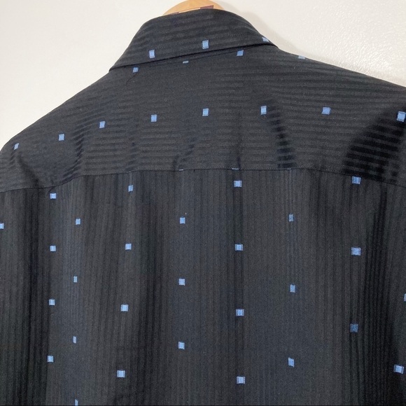 Bellissimo Black Pinstripe Dress Shirt Size L - Picture 6 of 12